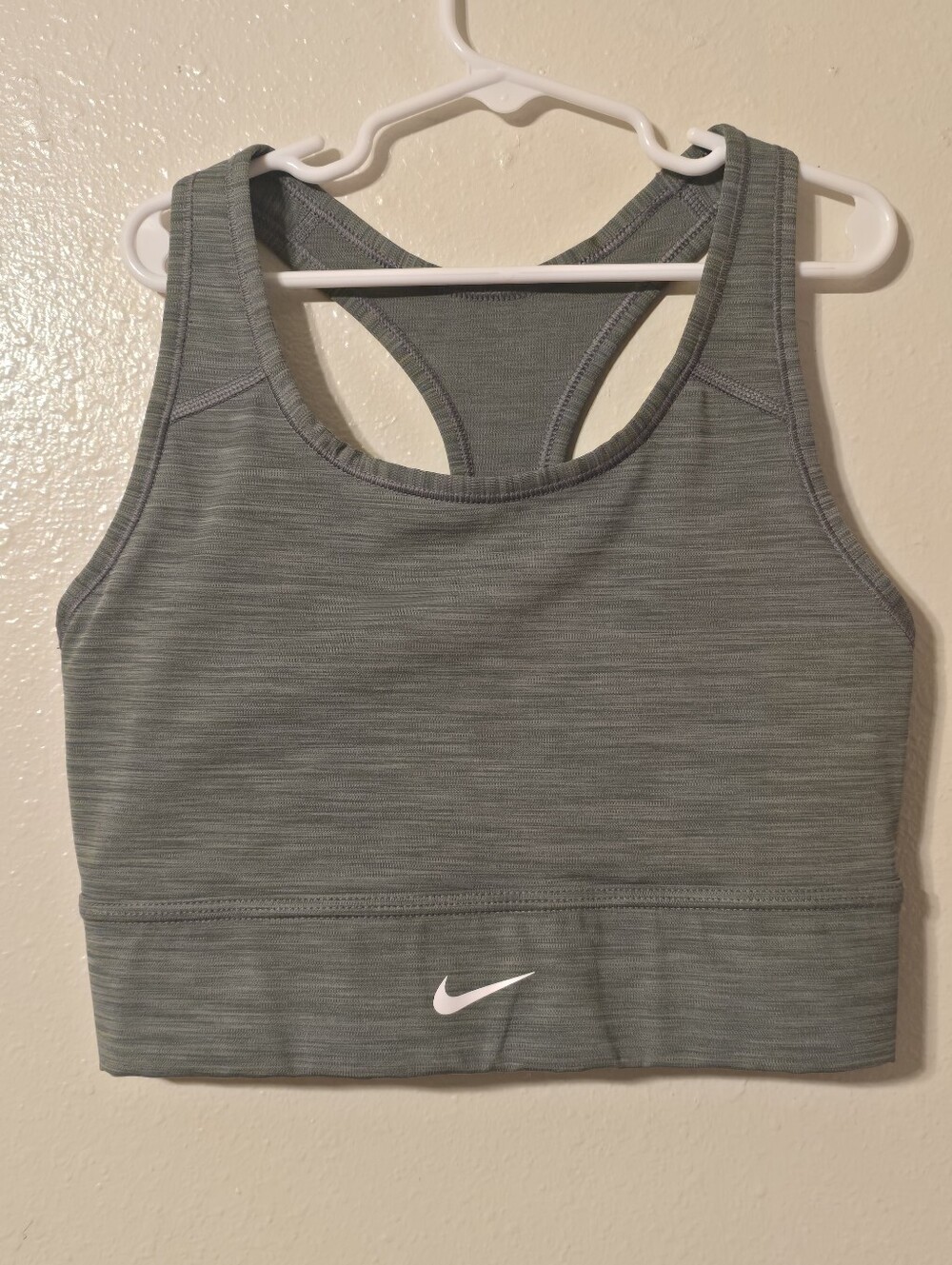 Nike Dri-FIT Heathered Gray Racerback Sports Bra - Size M